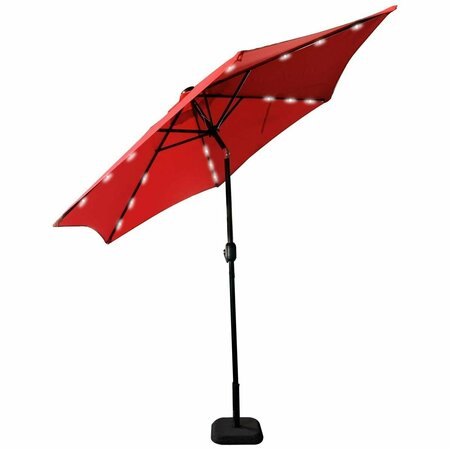LEIGH COUNTRY Patio Umbrella LED Light Red 9ft. TX 94128